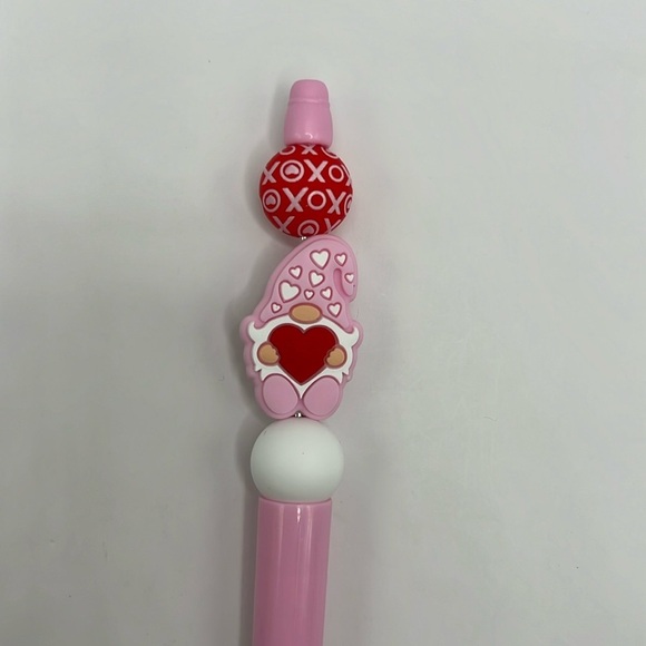 Pink Gnome with Heart Beaded Pen - Picture 2 of 5